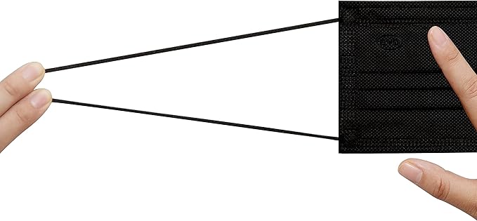 BYD CARE 3-Ply Disposable Face Mask, 50 pcs,Black